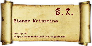 Biener Krisztina névjegykártya